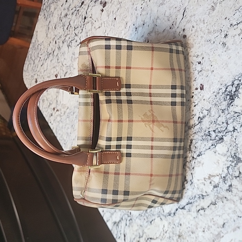Burberry Beige and Brown Checkered Handbag - Picture 2 of 7